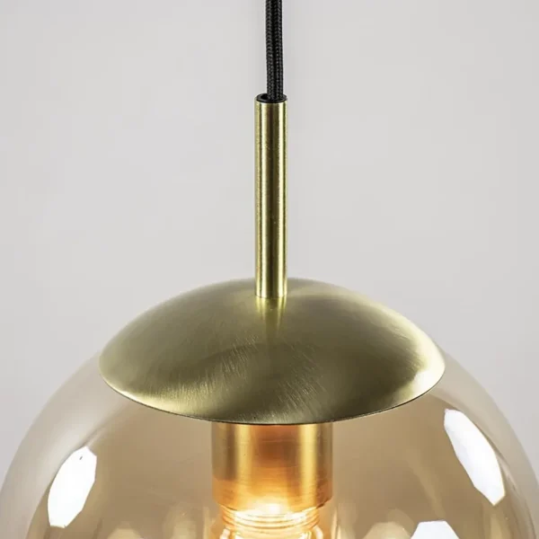 Online Straluma Luxe 5-lichts videlamp messing met amber glazen bollen
