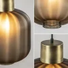 Best Straluma Luxe 5-lichts videlamp zwart/brass met mat zwart glas