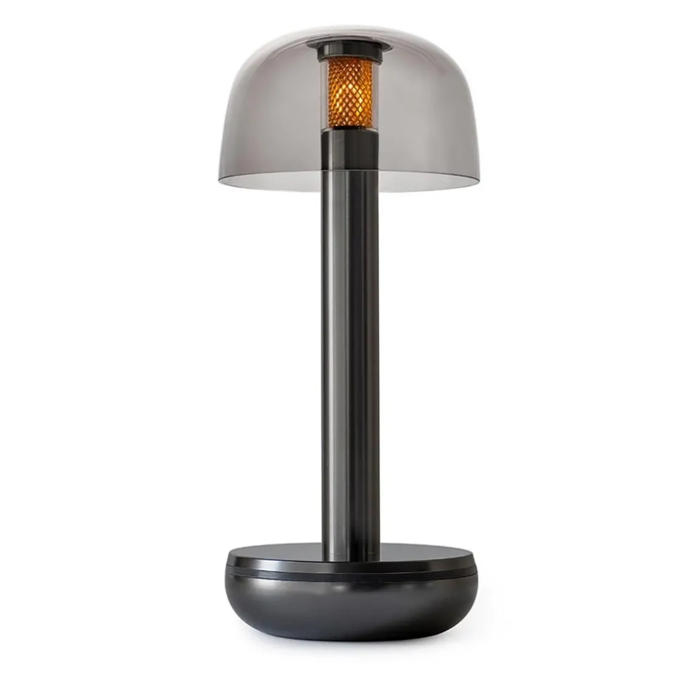 Outlet Straluma Luxe tafellamp op batterij dimbaar titanium/smoke