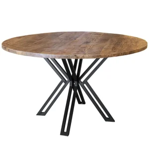 mango_houten_eettafel_ron_0.webp Online Straluma Mango houten eettafel rond met zwarte poot 130 cm