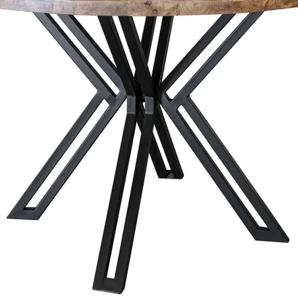 mango_houten_eettafel_ron_1.webp Online Straluma Mango houten eettafel rond met zwarte poot 130 cm