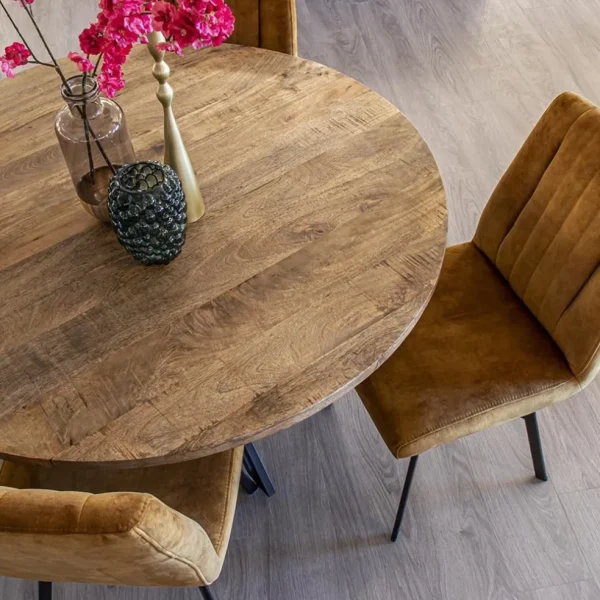 mango_houten_eettafel_ron_4.webp Online Straluma Mango houten eettafel rond met zwarte poot 130 cm
