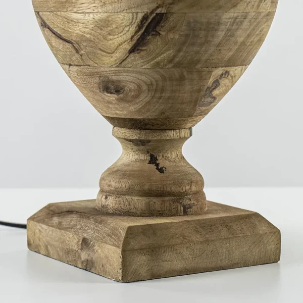 New Straluma Massief houten lampvoet Milazzo met bronzen fitting