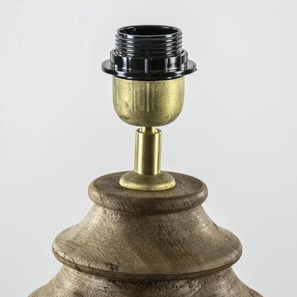 New Straluma Massief houten lampvoet Milazzo met bronzen fitting
