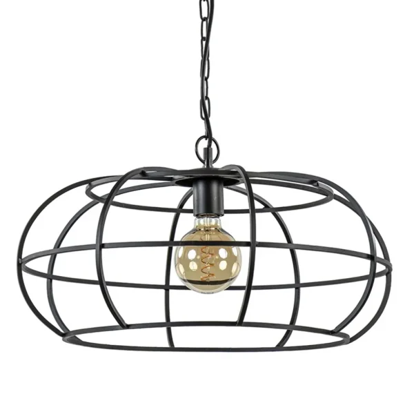 mat_zwart_metalen_hanglam_0.webp Clearance Straluma Mat zwart metalen hanglamp Imelda Light and Living