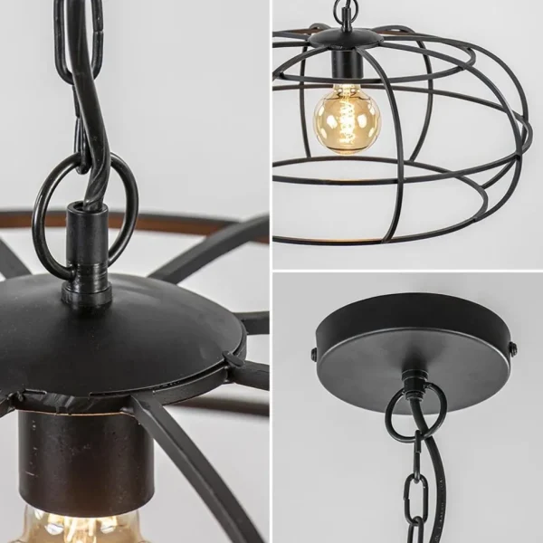 mat_zwart_metalen_hanglam_2.webp Clearance Straluma Mat zwart metalen hanglamp Imelda Light and Living