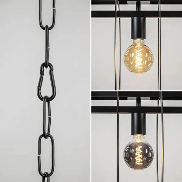 New Straluma Mat zwart metalen hanglamp Rings