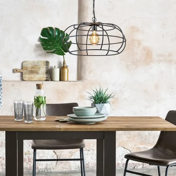 mat_zwart_metalen_hanglam_4.webp Clearance Straluma Mat zwart metalen hanglamp Imelda Light and Living