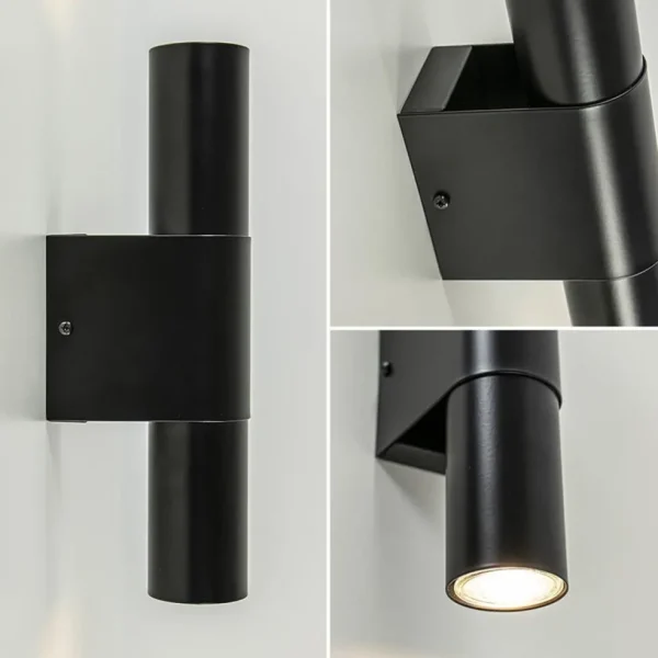 mat_zwarte_cilinder_wandl_3.webp Outlet Straluma Mat zwarte cilinder wandlamp up+down