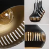Discount Straluma Mat zwarte eettafelhanglamp zwart met goud 4-lichts