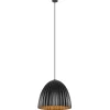 mat_zwarte_hanglamp_hoge__1.webp Clearance Straluma Mat zwarte hanglamp hoge koepel met relief