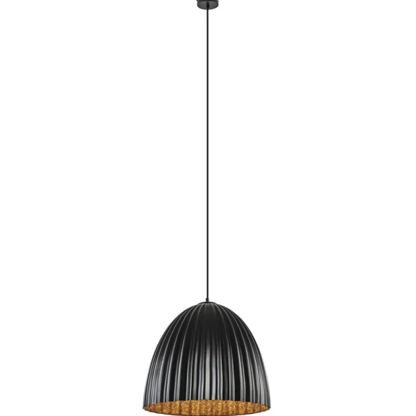 mat_zwarte_hanglamp_hoge__1.webp Clearance Straluma Mat zwarte hanglamp hoge koepel met relief