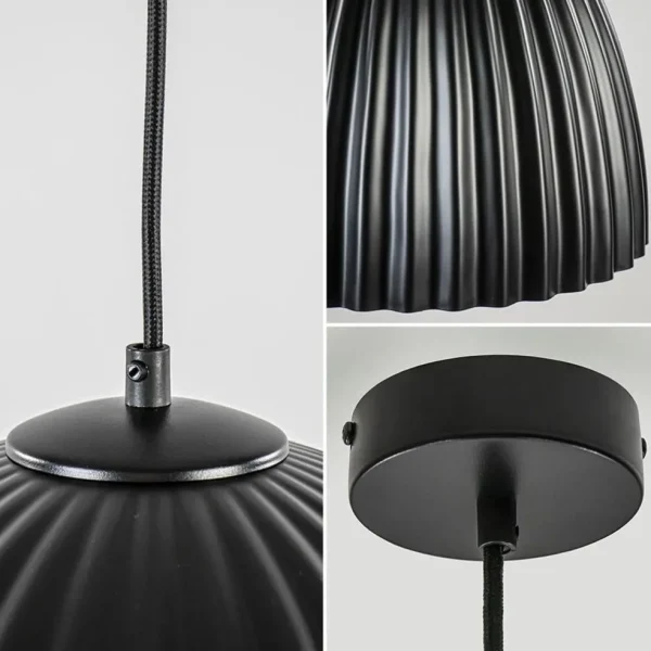 mat_zwarte_hanglamp_hoge__2.webp Clearance Straluma Mat zwarte hanglamp hoge koepel met relief