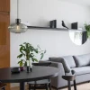 mat_zwarte_hanglamp_met_g_4.webp Sale Straluma Mat zwarte hanglamp met geribbeld smoke glas ovaal