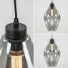Fashion Straluma Mat zwarte hanglamp met smoke glas ruit