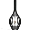 Cheap Straluma Mat zwarte houten vloerlamp kegel groot