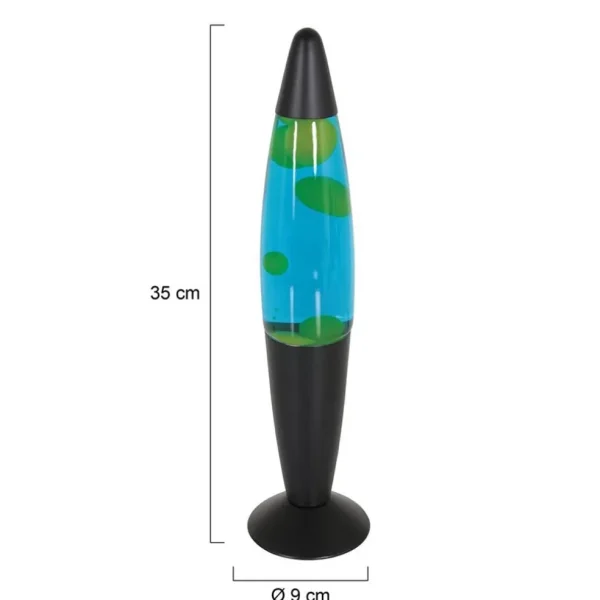Flash Sale Straluma Mat zwarte lavalamp met blauw water en groene vlekken