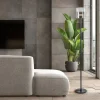 Shop Straluma Mat zwarte LED vloerlamp met glazen kap helder/titanium