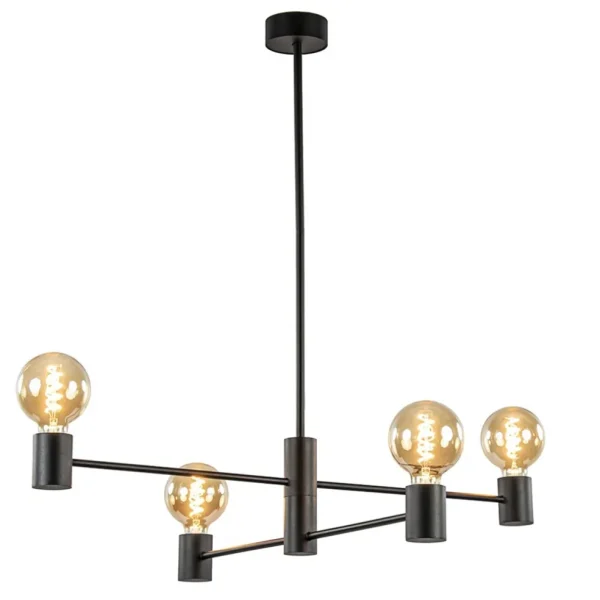 mat_zwarte_lichts_hanglam_1-1.webp Fashion Straluma Mat zwarte 4-lichts hanglamp