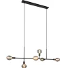 mat_zwarte_lichts_hanglam_1.webp Store Straluma Mat zwarte 6-lichts hanglamp exclusief lichtbronnen