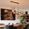mat_zwarte_lichts_hanglam_4.webp Store Straluma Mat zwarte 6-lichts hanglamp exclusief lichtbronnen