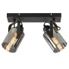 mat_zwarte_lichts_plafond_1.webp New Straluma Mat zwarte 2-lichts plafondlamp met smoke glas