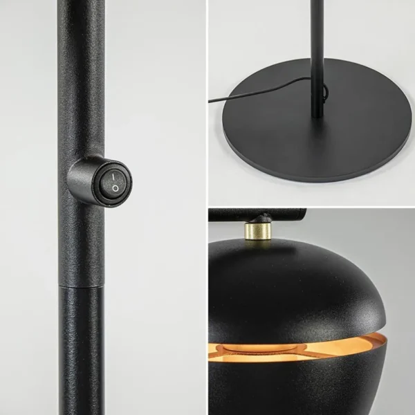 mat_zwarte_lichts_vloerla_3.webp Store Straluma Mat zwarte 2-lichts vloerlamp met gouden accenten