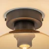 Online Straluma Mat zwarte plafondlamp met amber glazen bol