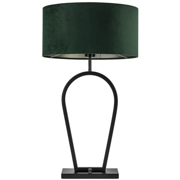 mat_zwarte_tafellamp_met__0-2.webp Sale Straluma Mat zwarte tafellamp met kap velours groen