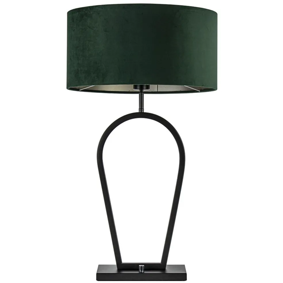 mat_zwarte_tafellamp_met__0-2.webp Sale Straluma Mat zwarte tafellamp met kap velours groen