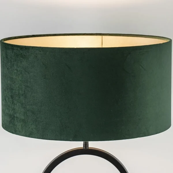 mat_zwarte_tafellamp_met__2-2.webp Sale Straluma Mat zwarte tafellamp met kap velours groen
