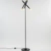 Hot Straluma Mat zwarte vloerlamp G9 met gouden accenten