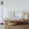 Hot Straluma Mat zwarte vloerlamp G9 met gouden accenten