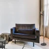 Clearance Straluma Mat zwarte vloerlamp met smoke/titanium glas