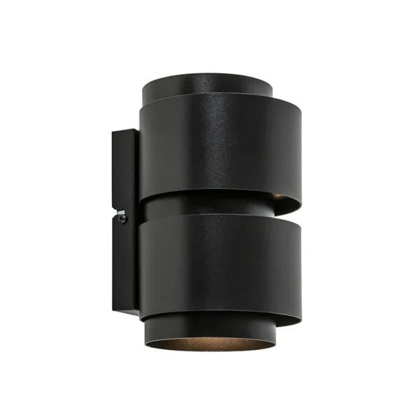 mat_zwarte_wandlamp_cilin_1.webp Online Straluma Mat zwarte wandlamp cilinder up+down G9