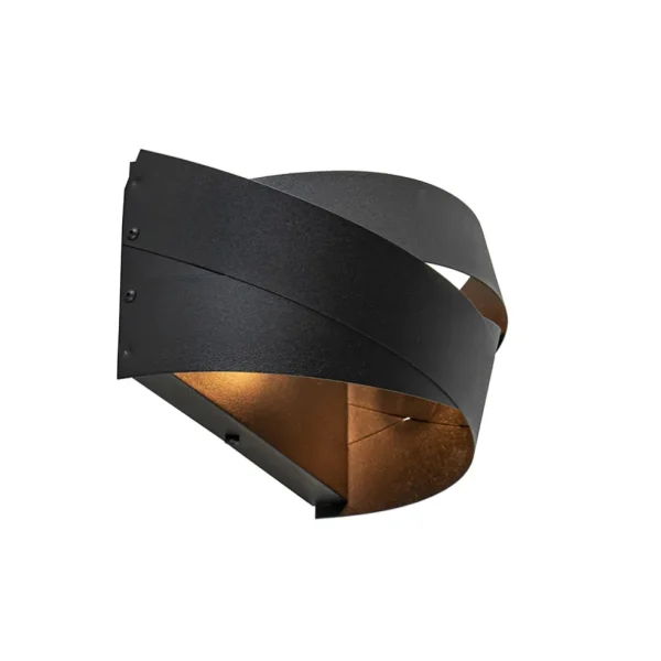 Cheap Straluma Mat zwarte wandlamp half rond E14