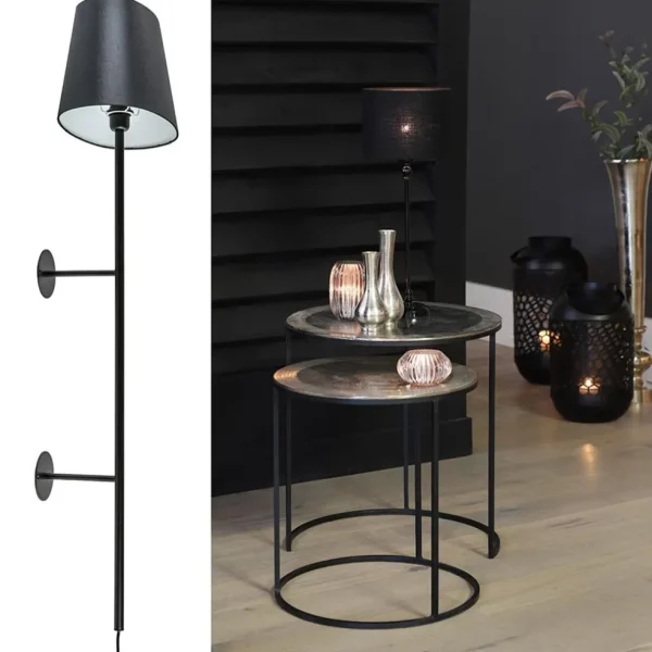 Discount Straluma Mat zwarte wandlamp Soriano exclusief kap