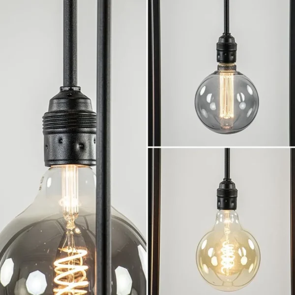 metalen_design_vloerlamp__3.webp Discount Straluma Metalen design vloerlamp zwart frame rechthoek