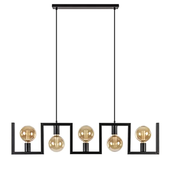 metalen_eettafel_hanglamp_0.webp Clearance Straluma Metalen eettafel hanglamp zwart frame