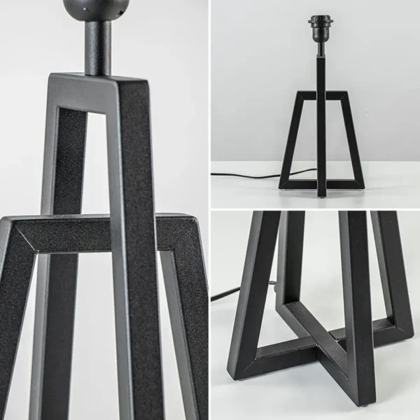 metalen_lampvoet_mat_zwar_2.webp Outlet Straluma Metalen lampvoet mat zwart exclusief kap