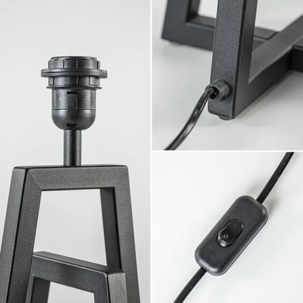 metalen_lampvoet_mat_zwar_3.webp Outlet Straluma Metalen lampvoet mat zwart exclusief kap