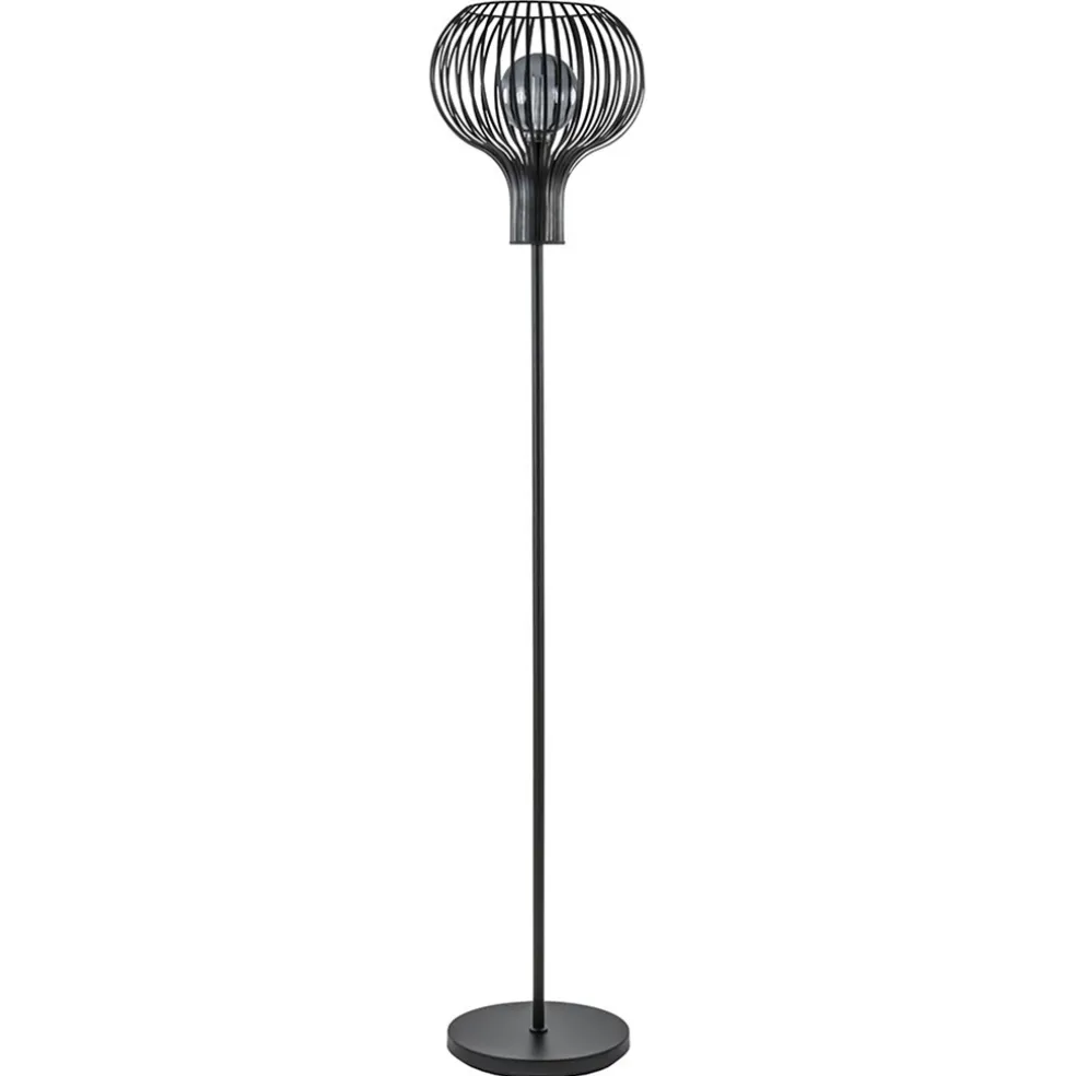 modern_landelijke_vloerla_0.webp New Straluma Modern landelijke vloerlamp mat zwart met draadkap
