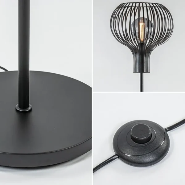 modern_landelijke_vloerla_2.webp New Straluma Modern landelijke vloerlamp mat zwart met draadkap