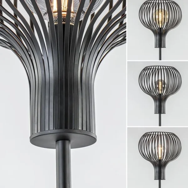 modern_landelijke_vloerla_3.webp New Straluma Modern landelijke vloerlamp mat zwart met draadkap