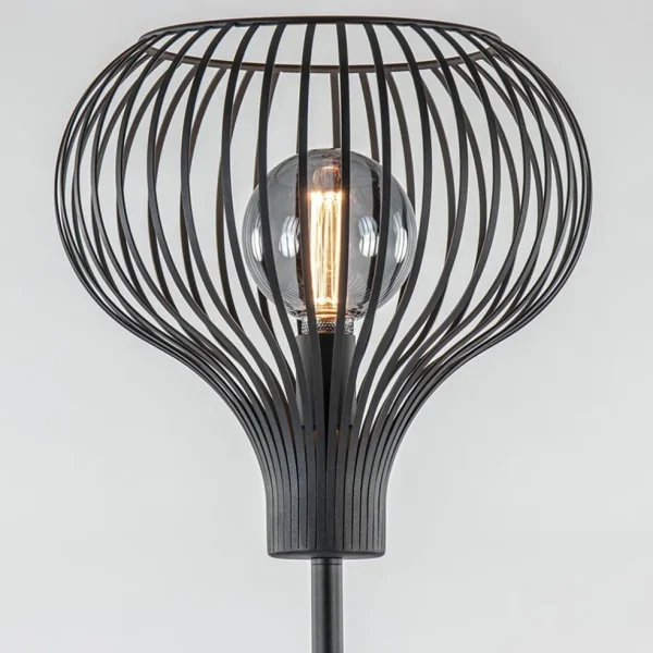 Online Straluma Modern zwarte vloerlamp met draad kap