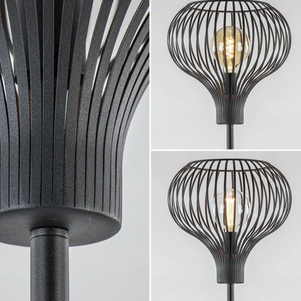 Online Straluma Modern zwarte vloerlamp met draad kap
