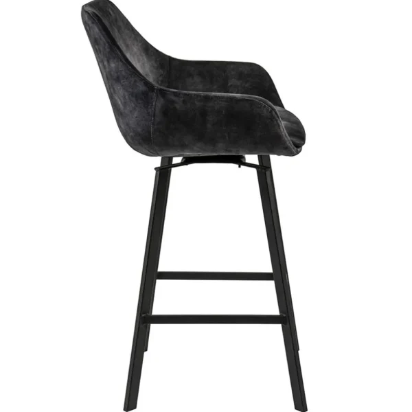 Best Sale Straluma Moderne barkruk met draaibare zitting velvet antraciet