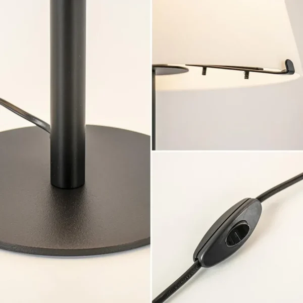Outlet Straluma Moderne design tafellamp zwart met witte glazen kap
