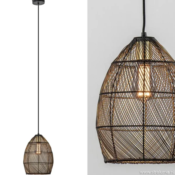 moderne_draad_hanglamp_me_1.webp Best Straluma Moderne draad hanglamp Meya zwart met goud