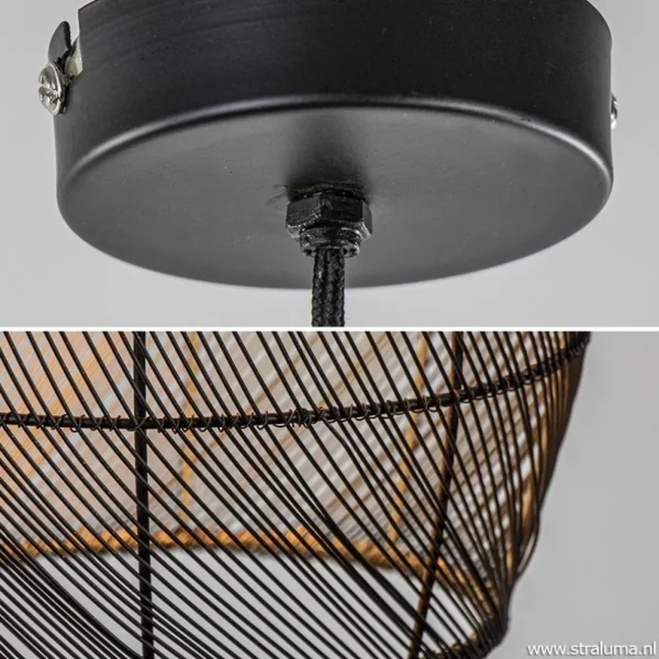 moderne_draad_hanglamp_me_2.webp Best Straluma Moderne draad hanglamp Meya zwart met goud